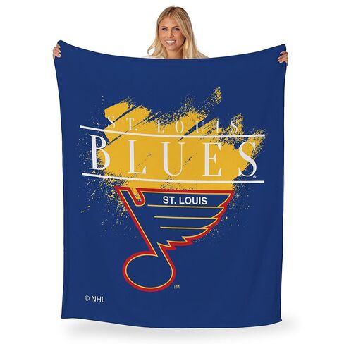 Northwest NHL St. Louis Blues Silk Touch Throw Blanket, 50" x 60", Vintage Hockey in Saudi Arabia