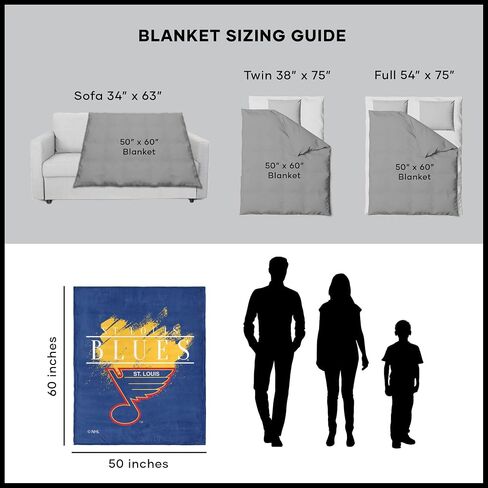 Northwest NHL St. Louis Blues Silk Touch Throw Blanket, 50" x 60", Vintage Hockey in Saudi Arabia