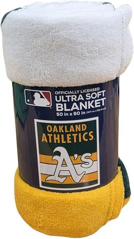 Licensed MLB Oakland Athletics Ultra Soft Coral Fleece Plush Throw Blanket, 50" x 60" in Saudi Arabia