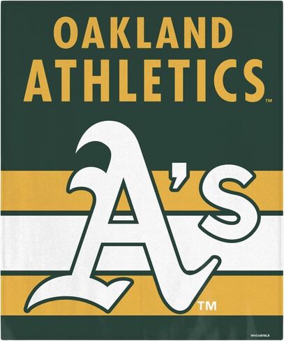 Licensed MLB Oakland Athletics Ultra Soft Coral Fleece Plush Throw Blanket, 50" x 60" in Saudi Arabia