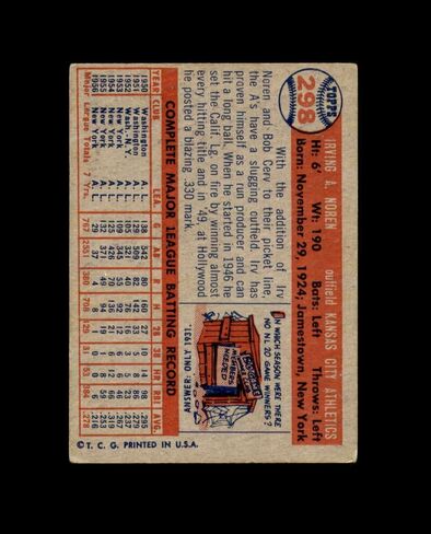 وقع Irv Noren 1957 Topps Kansas City Athletics in Saudi Arabia