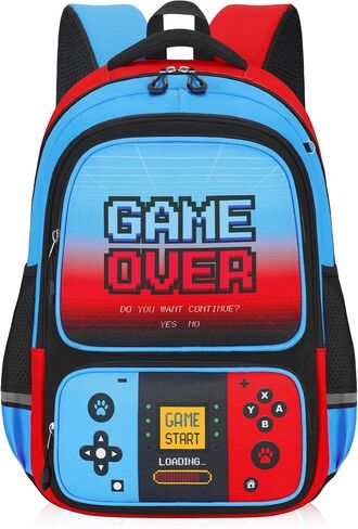 Gamer Backpack for Boys, Boys Backpack with Lunch Box Pencil Bag, 17" Video Game Bookbag for Kids Teens Elementary Middle School Ages 6-16 in Saudi Arabia