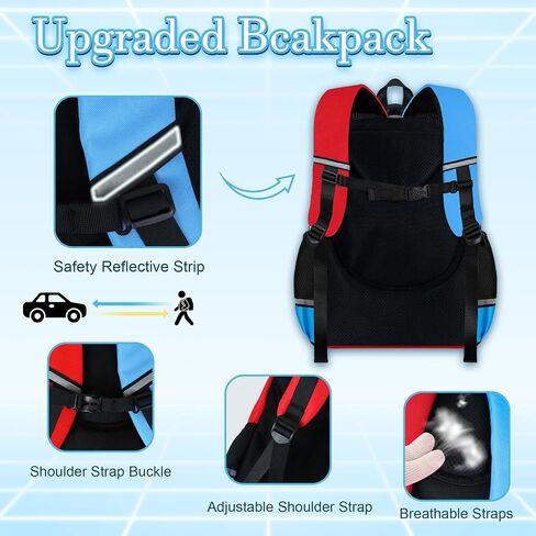 Gamer Backpack for Boys, Boys Backpack with Lunch Box Pencil Bag, 17" Video Game Bookbag for Kids Teens Elementary Middle School Ages 6-16 in Saudi Arabia