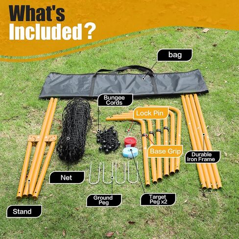 Volleyball Rebounder Net 7x4 Ft with 2 Target Stripes, 5-Angle Adjustable Rebounder Net for Practicing Digging, Setting, Spiking, Bounce Back Training Equipment with Portable Travel Bag & 4 Sand Bags in Saudi Arabia