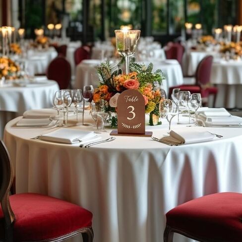 FINGERINSPIRE 20 Pcs Wooden Wedding Table Numbers 1-20 with Stand Coconut Brown Double Sided Print Arch Table Number Sign with Holder for Bridal Shower Banquet Restaurant Party in Saudi Arabia