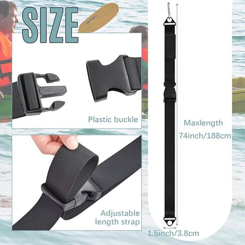 2 Pack Kayak Cockpit Cover with 4 Kayak Wall Mount Storage Straps Set 60 x 29 Inch 600d Seal Cockpit Drape Waterproof UV Resistant Black Cover Indoor Outdoor Paddle Canoe Surfboard Storage in Saudi Arabia