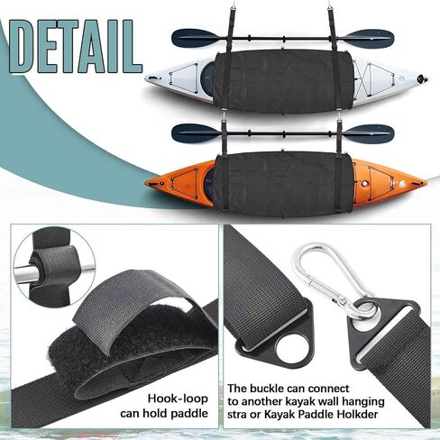 2 Pack Kayak Cockpit Cover with 4 Kayak Wall Mount Storage Straps Set 60 x 29 Inch 600d Seal Cockpit Drape Waterproof UV Resistant Black Cover Indoor Outdoor Paddle Canoe Surfboard Storage in Saudi Arabia