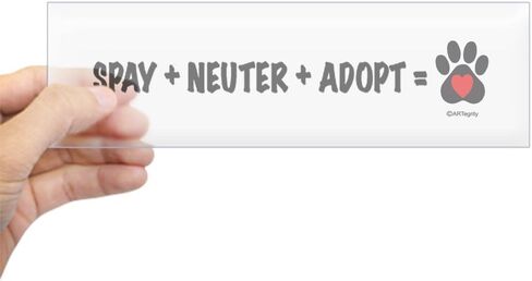 Cafepress Spay ، Neuter ، يعتمد 10 "X3" مستطيل Vinyl Pumper Sticker Decal in Kuwait
