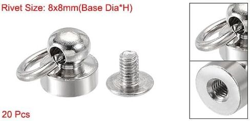 #Uus 20pcs اسحب الأزرار Ring Rivets Round Round 8x8mm for Diy Brass Silver Tone in Saudi Arabia