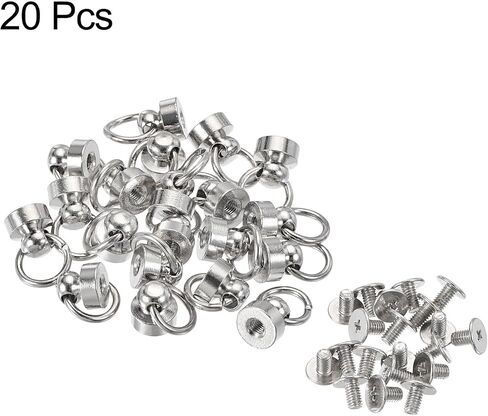 #Uus 20pcs اسحب الأزرار Ring Rivets Round Round 8x8mm for Diy Brass Silver Tone in Saudi Arabia