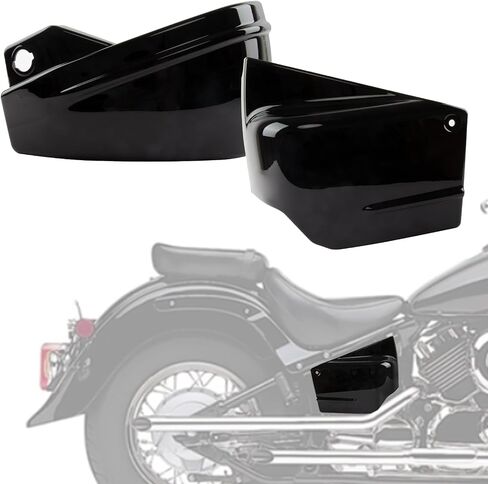 دراجة نارية يمين البطارية والبطارية اليمنى تغطي اللوحة الجانبية لـ V-Star 650 DragStar 650 XVS650 و XVS650A كلاسيكيين مخصصين (أسود) in Saudi Arabia