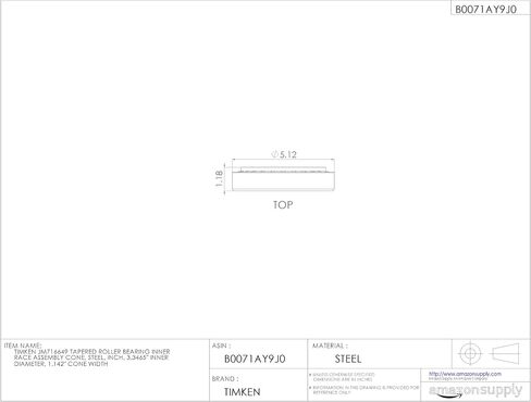 Timken JM716649 مدبب الأسطوانة تحمل مجموعة السباق الداخلية ، الصلب ، بوصة ، 3.3465 "القطر الداخلي ، 1.142" عرض مخروط in Saudi Arabia