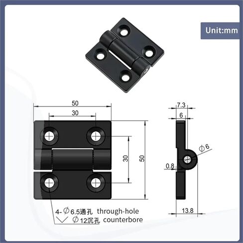 Zinc Alloy 50 * 50 * 6 Torque Hinges 1Pcs(1.0N.m) in Saudi Arabia