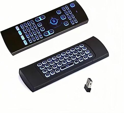 MX3 Pro Mini Keyboard Backlight Fly Remote Mouse,Android TV Remote Control,IR Learning Mini Wireless Keyboard for Android TV Box.HTPC.IPTV.Pad.PS3/PS4 in Kuwait