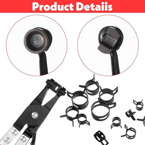 121pcs 7-22mm خرطوم الربيع مجموعات تشكيلة تشويش مع قطب النطاق المسطح فرقة خرطوم الوقود المخلوط ، السيليكون فراغ خرطوم أنابيب مشبك انخفاض ضغط الهواء مشبك المشبك حدوث مشبك الأكمام (أسود) in Saudi Arabia