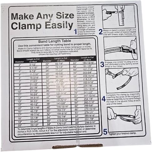 Generic Beze Make-A-Clamp Kit 4002 ، نظام مشبك خرطوم الفولاذ المقاوم للصدأ. تحتوي المجموعة على شريط 50 قدم ، 10 السحابات و 5 روابط. in Kuwait
