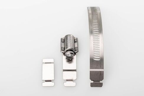 Generic Beze Make-A-Clamp Kit 4002 ، نظام مشبك خرطوم الفولاذ المقاوم للصدأ. تحتوي المجموعة على شريط 50 قدم ، 10 السحابات و 5 روابط. in Kuwait