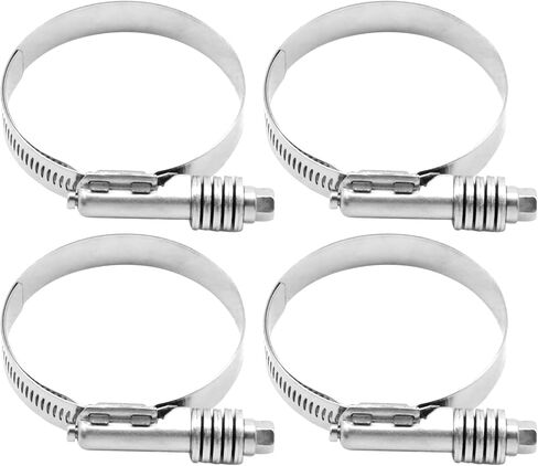 4 Pack Heavy Duty Worm Hose Clamps, 304 Stainless Steel Worm Gear Hose Clamps, Adjustable 57-79 Mm Worm Gear Drive Hose Clamps for Plumbing, Water Pipe in Kuwait