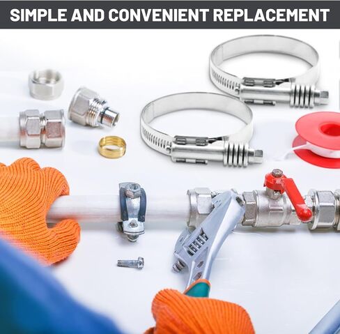 4 Pack Heavy Duty Worm Hose Clamps, 304 Stainless Steel Worm Gear Hose Clamps, Adjustable 57-79 Mm Worm Gear Drive Hose Clamps for Plumbing, Water Pipe in Kuwait