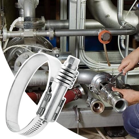 4 Pack Heavy Duty Worm Hose Clamps, 304 Stainless Steel Worm Gear Hose Clamps, Adjustable 57-79 Mm Worm Gear Drive Hose Clamps for Plumbing, Water Pipe in Kuwait