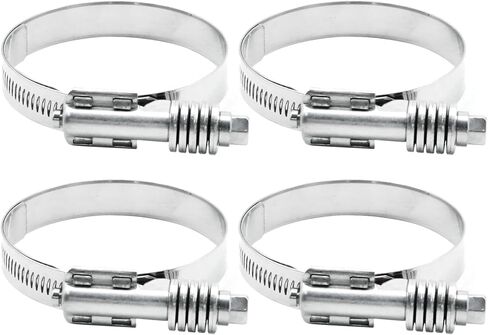 4 Pack Heavy Duty Worm Hose Clamps, 304 Stainless Steel Worm Gear Hose Clamps, Adjustable 57-79 Mm Worm Gear Drive Hose Clamps for Plumbing, Water Pipe in Kuwait