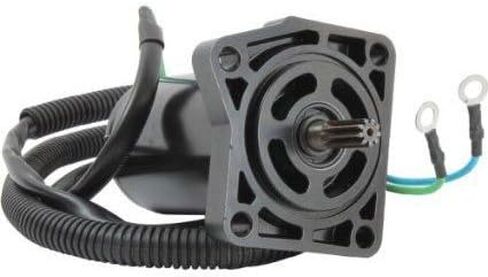 New 12 Volt Trim Motor Compatible With Yamaha Outboard F40TLR 2001-2007 40HP Engine 67C-43880-00-00, 67C-43880-01, 67C-43880-01-00 0.346in Shaft OD, 5.236in Length, 9 Spline Shaft in Saudi Arabia