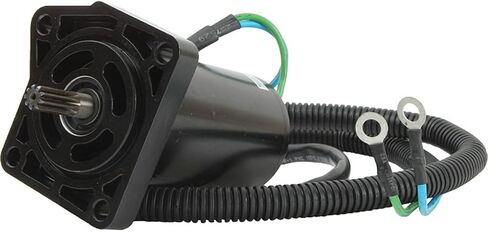 New 12 Volt Trim Motor Compatible With Yamaha Outboard F40TLR 2001-2007 40HP Engine 67C-43880-00-00, 67C-43880-01, 67C-43880-01-00 0.346in Shaft OD, 5.236in Length, 9 Spline Shaft in Saudi Arabia