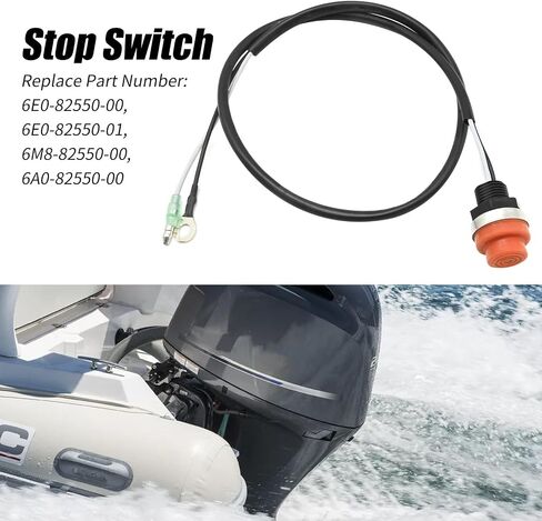 6A0-82550-00 Boat Engine Stop Switch Stopswitch, Replacement for Yamaha Outboard Many Models Series 2 or 4 Stroke, Replaces 6E0-82550-00 6E0-82550-01 6M8-82550-00 in Saudi Arabia