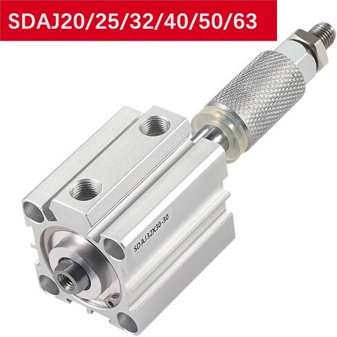 1PCS SDAJ20/25/32/40/50/63 مم تجويف أدوات مكبس مزدوجة القائم بأعمال سبيكة الألومنيوم قابلة للتعديل قابلة للتعديل للهواء الهوائي الرقيق (بدون مغناطيس 20-20 ، تجويف 63 مم) in Kuwait