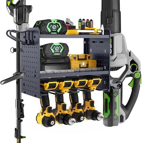 حامل جدار قابل للتعديل للأدوات المتوافقة مع الأنا ، منفاخ أوراق 200 رطل ورفع آكل الأعشاب ، تخزين أدوات المرآب متعددة الوظائف (رمادي) in Kuwait