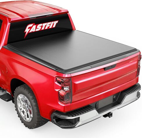 تغطية Tri-Fold Tonneau Hard Tri-Fold Fits 2020-2025 Chevy Silverado/GMC Sierra 2500 HD 3500 HD مع 6.9ft (82.2in) سرير شاحنة مع خلع خلفي متعدد الإحساس | في الأعلى | in Kuwait