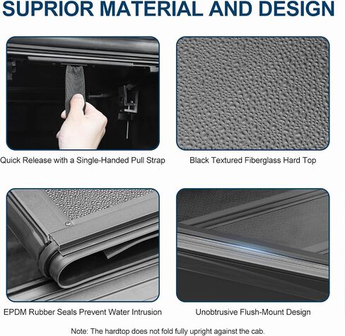 تغطية Tri-Fold Tonneau Hard Tri-Fold Fits 2020-2025 Chevy Silverado/GMC Sierra 2500 HD 3500 HD مع 6.9ft (82.2in) سرير شاحنة مع خلع خلفي متعدد الإحساس | في الأعلى | in Kuwait