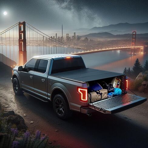 تغطية Tri-Fold Tonneau Hard Tri-Fold Fits 2020-2025 Chevy Silverado/GMC Sierra 2500 HD 3500 HD مع 6.9ft (82.2in) سرير شاحنة مع خلع خلفي متعدد الإحساس | في الأعلى | in Kuwait