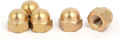 uxcell 5pcs M6 Female Thread Nut DIN1587 Dome Cap Head Hex Brass Tone in Saudi Arabia