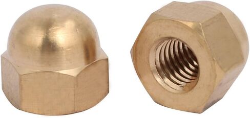 uxcell 5pcs M6 Female Thread Nut DIN1587 Dome Cap Head Hex Brass Tone in Saudi Arabia
