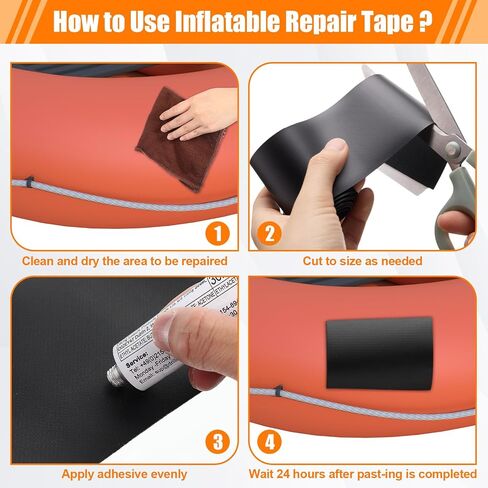 Inflatable Boat Repair Kit Pool Liner Patch Kit Include 6 Pcs and 3 Roll PVC Patch, 1 Clear TPU Repair Tape, 2 x 30 ml Glue, 1 Maintenance Barrel for Air Mattress Tent Swimming Ring Raft in Saudi Arabia