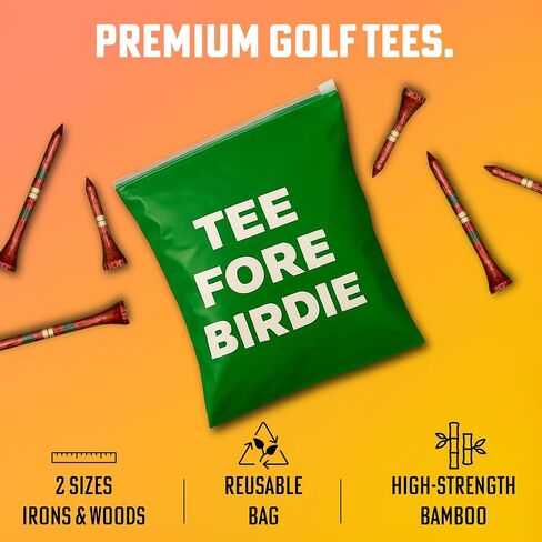Palm Drive Golf Bamboo Wooden Golf Tees 2 3/4 و 1 5/8 بوصة-Tees الطويل والقصيرة للجولف للسائقين ، الحديد والهجينة-الخشب الصديق للبيئة-80 حزمة in Saudi Arabia
