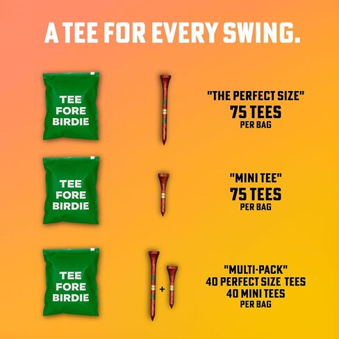 Palm Drive Golf Bamboo Wooden Golf Tees 2 3/4 و 1 5/8 بوصة-Tees الطويل والقصيرة للجولف للسائقين ، الحديد والهجينة-الخشب الصديق للبيئة-80 حزمة in Saudi Arabia