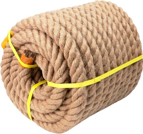 Twisted Jute Rope (3/4 in x 20 ft) Natural Thick Hemp Rope for DIY Crafts, Railings, Hammock, Decorating in Kuwait