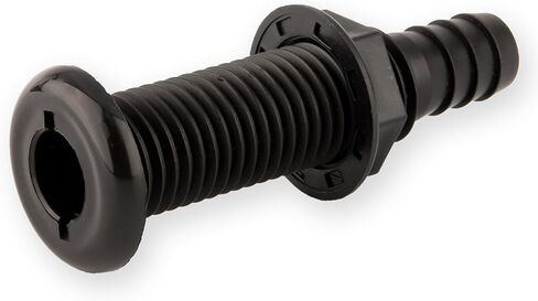 T-H Marine 3/4 Inch Extended 4.5" Black Plastic Thru-Hull Fittings - Durable Marine Hose Connector for Boats, UV Stabilized & OEM Trusted in Saudi Arabia