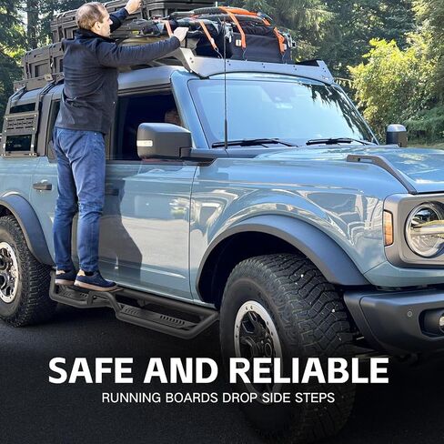 بالنسبة إلى Rangler JL Running Boards الخطوات الجانبية المتوافقة مع 2018-2025 Jeep Wrangler JL JLU Unlimited 4 أبواب (تشمل طراز 4xe) ، NERF Bars Plates Rock Sliders Rail Black (Double Stairs) in Saudi Arabia