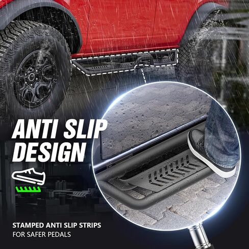 بالنسبة إلى Rangler JL Running Boards الخطوات الجانبية المتوافقة مع 2018-2025 Jeep Wrangler JL JLU Unlimited 4 أبواب (تشمل طراز 4xe) ، NERF Bars Plates Rock Sliders Rail Black (Double Stairs) in Saudi Arabia
