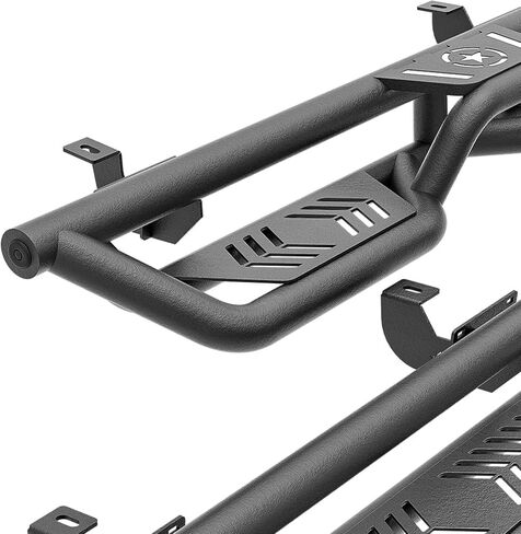 بالنسبة إلى Rangler JL Running Boards الخطوات الجانبية المتوافقة مع 2018-2025 Jeep Wrangler JL JLU Unlimited 4 أبواب (تشمل طراز 4xe) ، NERF Bars Plates Rock Sliders Rail Black (Double Stairs) in Saudi Arabia
