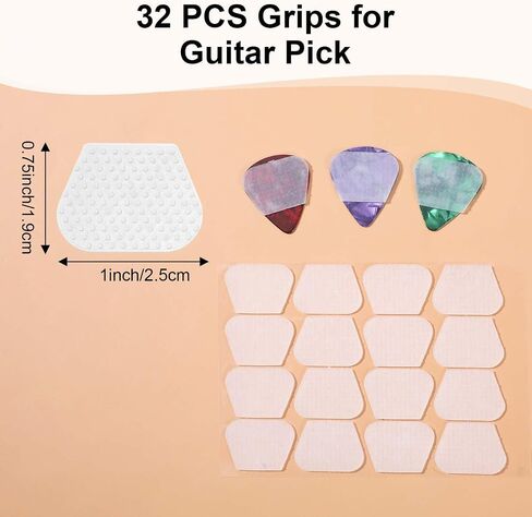 32 PCS Guitar Pick Grips with 3 Guitar Ricks Silicone Soft Grips ansi slip و seffice ، تساعدك على الاحتفاظ بالغيتار بإحكام in Saudi Arabia