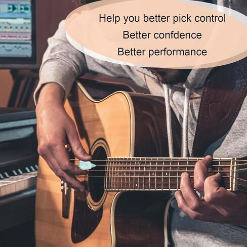 32 PCS Guitar Pick Grips with 3 Guitar Ricks Silicone Soft Grips ansi slip و seffice ، تساعدك على الاحتفاظ بالغيتار بإحكام in Saudi Arabia