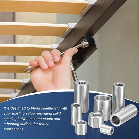 UXCELL 5 PCS فواصل الفولاذ المقاوم للصدأ ، 8 مم معرف × 12 مم OD X 40MML 304 من الفولاذ المقاوم للصدأ الفولاشي المسمار فاصل مستدير غير مؤثر لمدة 5/16 "أو مسامير M8 براغي in Saudi Arabia