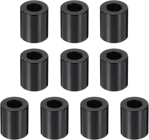 Patikil 10pcs M5 فواصل الألومنيوم ، 3/16 "ID x 3/8" فاصل Round Round Round ، فواصل معدنية غير مخزنة للمسامير البراغي 3/16 "M5 ، الأسود 1/2" in Saudi Arabia