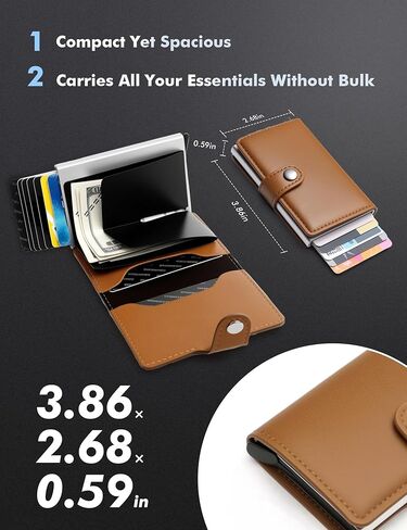 Wallet for Men Wallet with Slim Pop Up Card Holder 9-13 Cards, Bifold Minimalist Smart Wallet RFID Blocking Credit Card Holder Compact Metal Aluminum Card Case in Kuwait