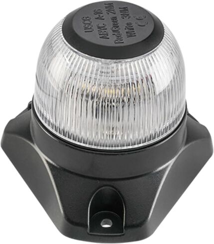 LED Seaflo 01 Series LED LIGHT All-Round Mavigation Light-12 فولت ، 3W ، 3 نانومتر الرؤية ، IP67 مقاوم للماء ، صاري مضغوط أو ضوء صارم للقوارب تحت 164 قدم (50 مترًا)-4 سنوات ضمان (أبيض) in Kuwait