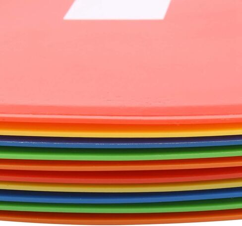 10 Pcs Football Training Discs Flat Disc Markers for Football and Tennis - Numbered Discs (1-10) - Versatile Training Equipment in Saudi Arabia
